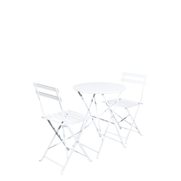 Set comedor metal bistro blanco 70x60x60 - Imagen 2