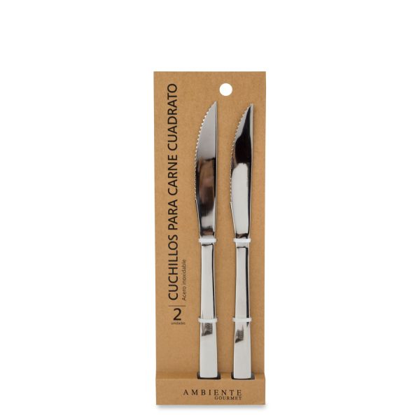 Cuchillos para carnes cuadrato set x 2