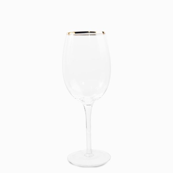 Copa vino borde dorado