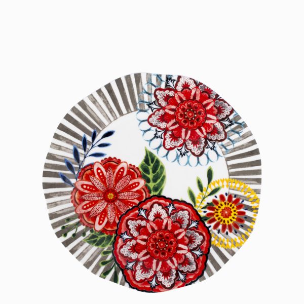 Plato flores india 27 cm