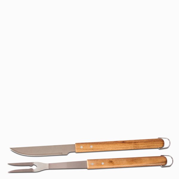 Set de cuchillo y tenedor bbq acacia - Imagen 2