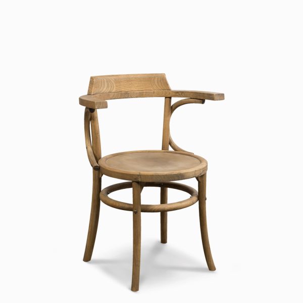 Silla redonda con brazos gris antiguo - Imagen 2