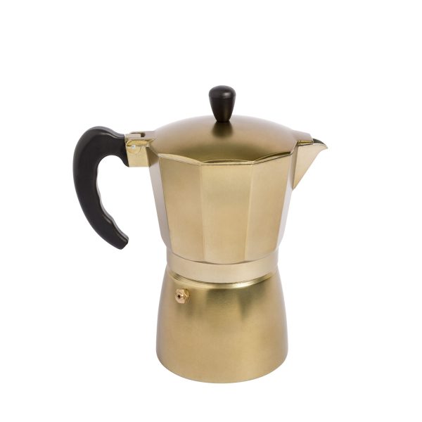 Cafetera moka 6 tazas dorada - Imagen 2