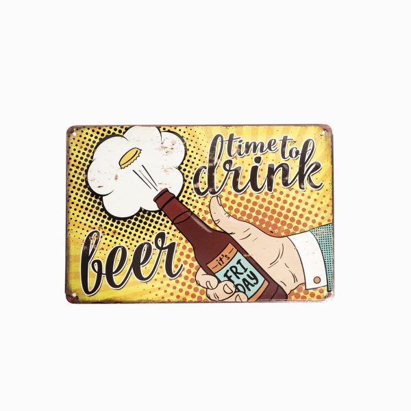 Aviso cerveza drink 30x20