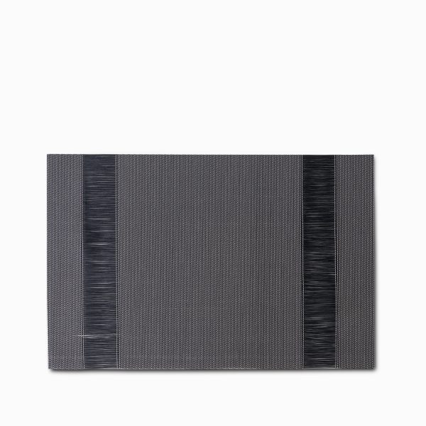 Individual franjas negro pvc