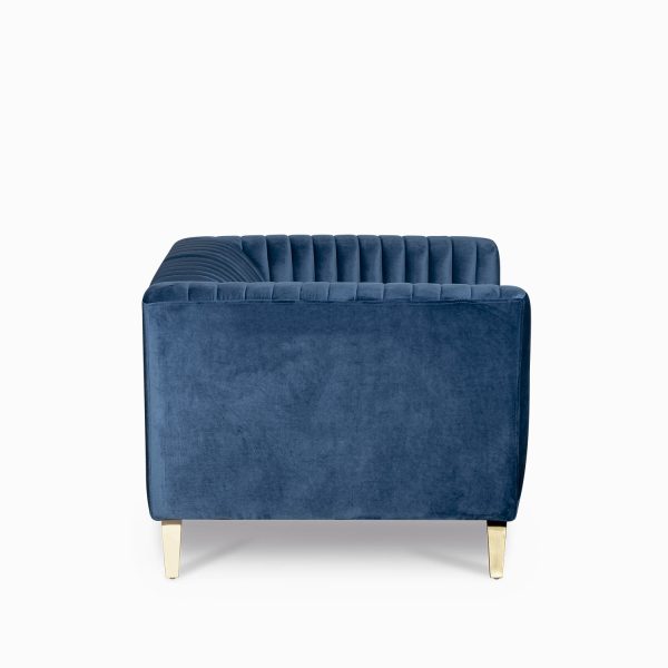 Poltrona rayas velvet azul - Imagen 2
