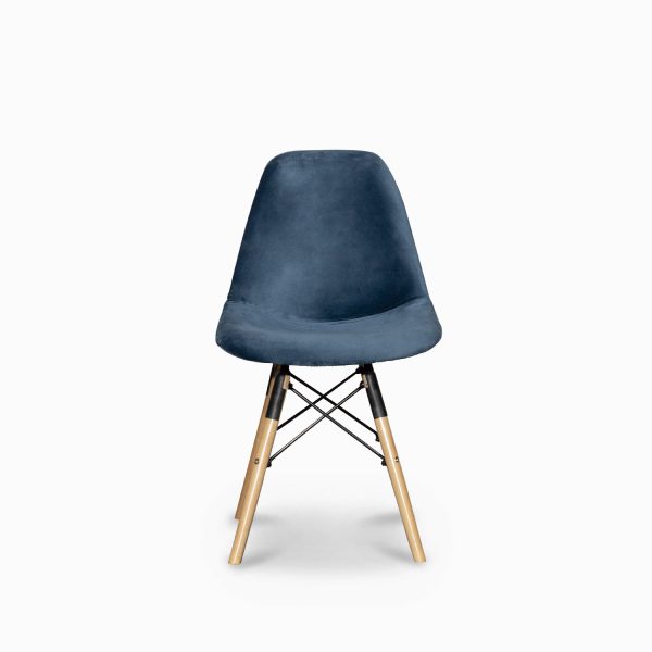 Silla james tapizada velvet azul