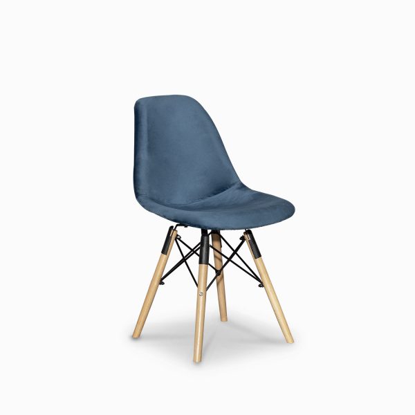 Silla james tapizada velvet azul - Imagen 2