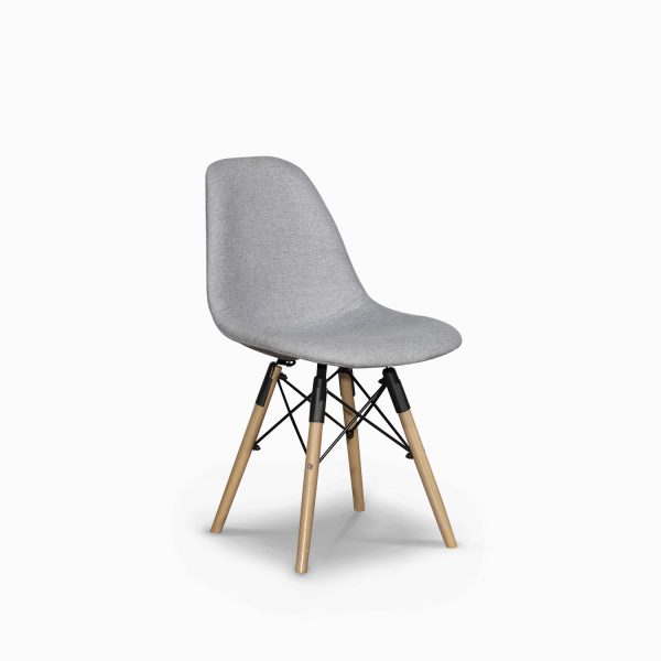 Silla james tapizada gris claro - Imagen 2