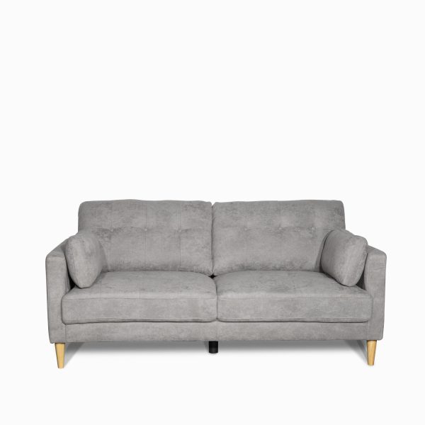 Sofa 3 pts doren gris tejido 89x190x88