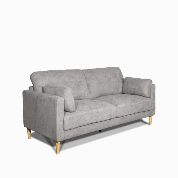 Sofa 3 pts doren gris tejido 89x190x88 - Imagen 2