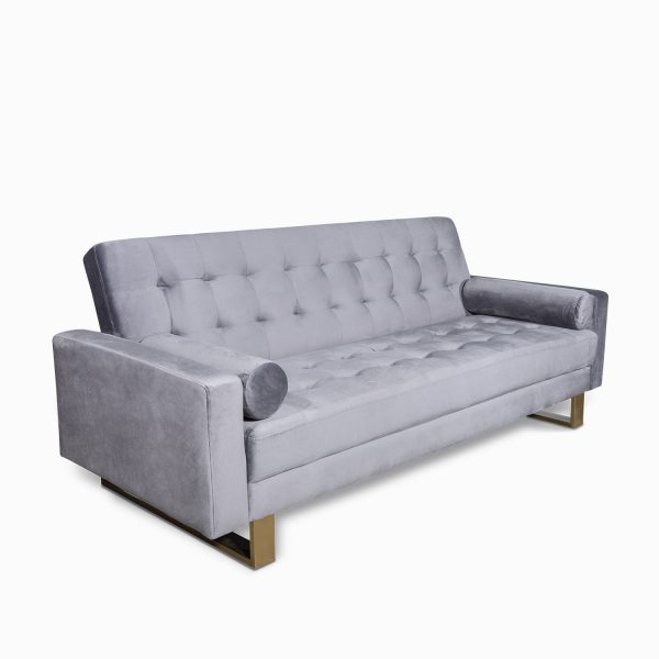 Sofacama havsten velvet gris - Imagen 2