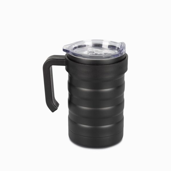 Mug doble pared en acero negro mate