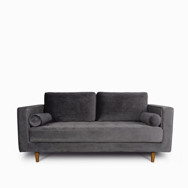 Sofa 2 ptos arlo velvet gris
