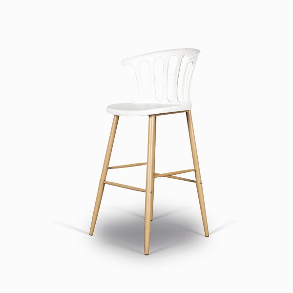 Silla bar rail redonda blanca