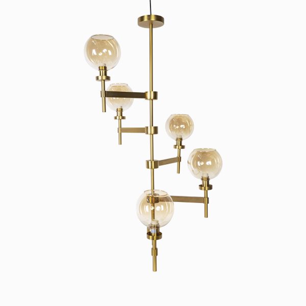 Lámpara vertical globos brass