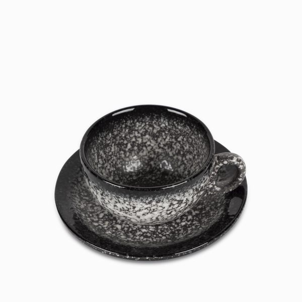 Pocillo y plato granito gris 260 ml - Imagen 2