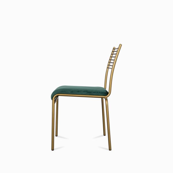 Silla lineas doradas velvet verde - Imagen 2