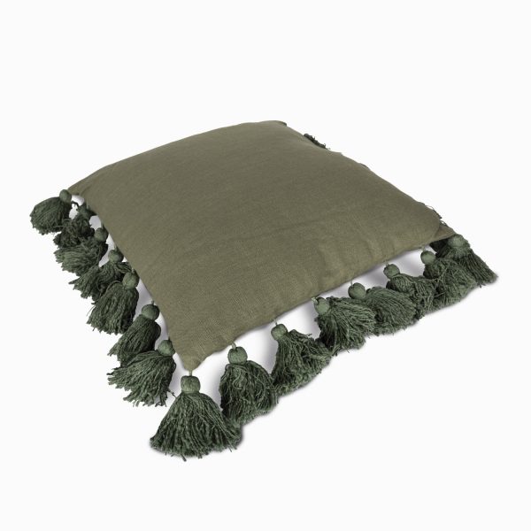 Cojin borlas verde - Imagen 2