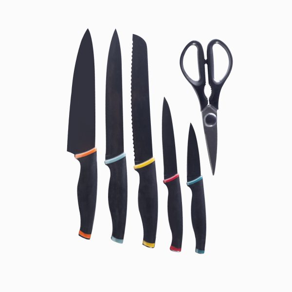 Set de cuchillos con tijeras y tabla - Imagen 2