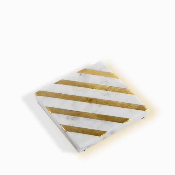 Portavaso marmol lineas doradas - Imagen 2