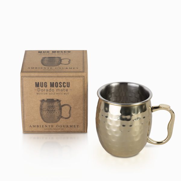 Mug en acero moscu dorado mate