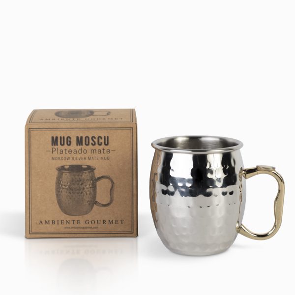 Mug en acero moscu plateado mate