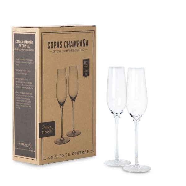 Copa champana en cristal 230 ml setx2