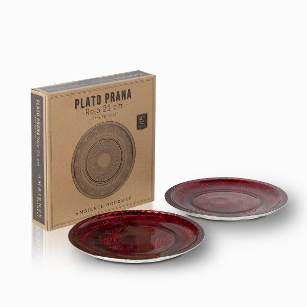 Plato prana rojo setx2