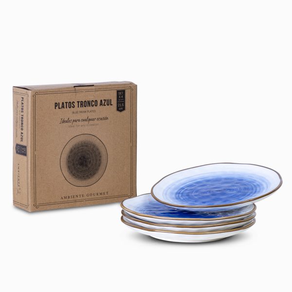 Plato mediano tronco azul 21.5 cm set x 4 - Imagen 2