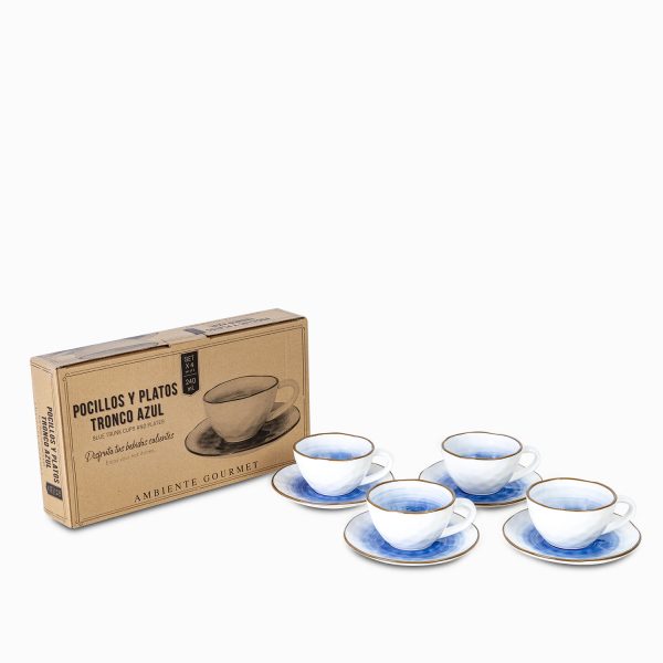 Set pocillo plato troncoazul 240ml setx4 - Imagen 2