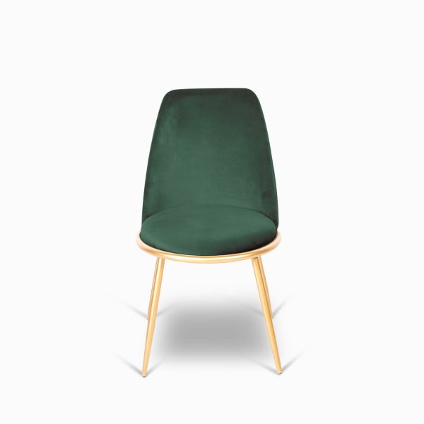 Silla comedor redonda dorado velvet verd - Imagen 2