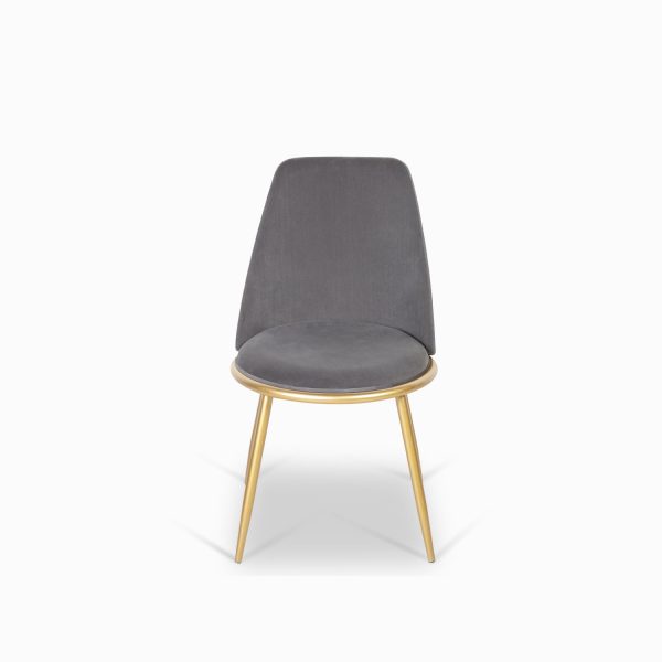 Silla comedor redonda dorado velvet gris