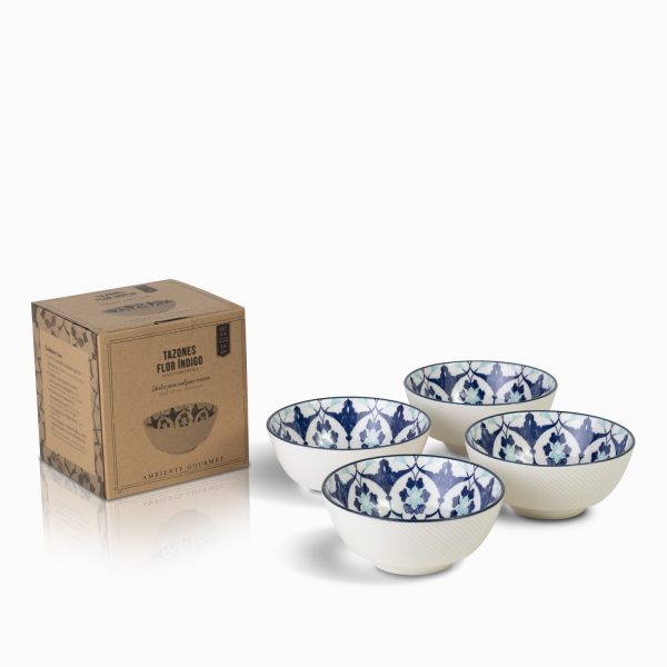 Tazon flor indigo 14 cm set x 4 - Imagen 2