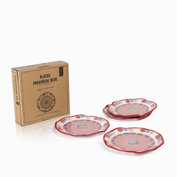 Plato provenzal rojo 20 cm set x 4 - Imagen 2