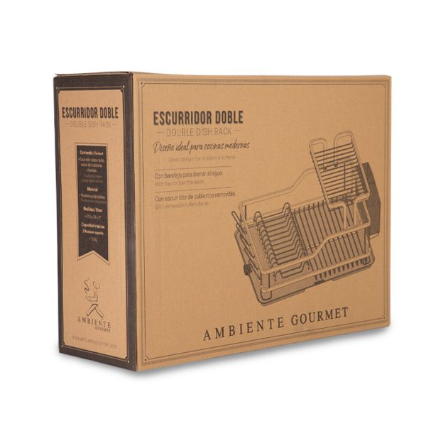 Escurridor doble blanco 597x350x273 - Imagen 2