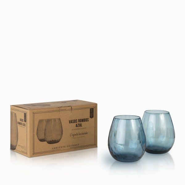 Vaso rombos azul setx2