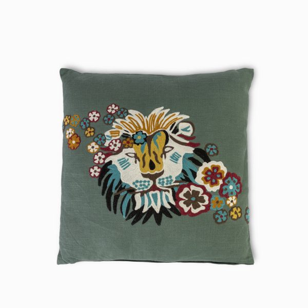 Cojin leon con flores