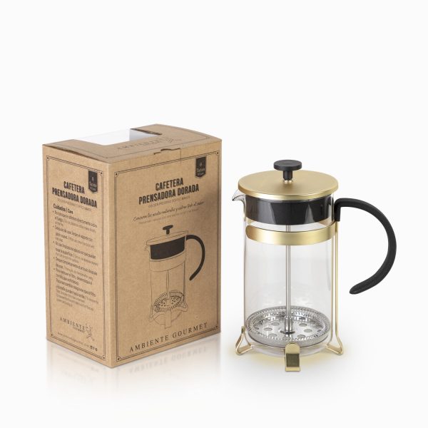 Cafetera prensadora 8 tazas dorada - Imagen 2