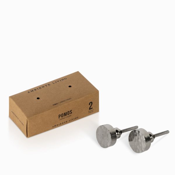 Pomo destro plateado set x 2