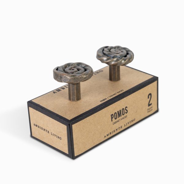 Pomo espiral antiguo set x 2