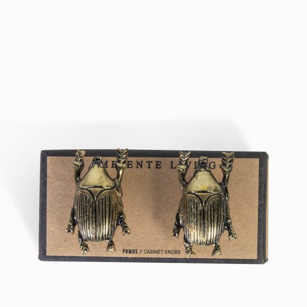Pomo cucarron dorado set x 2