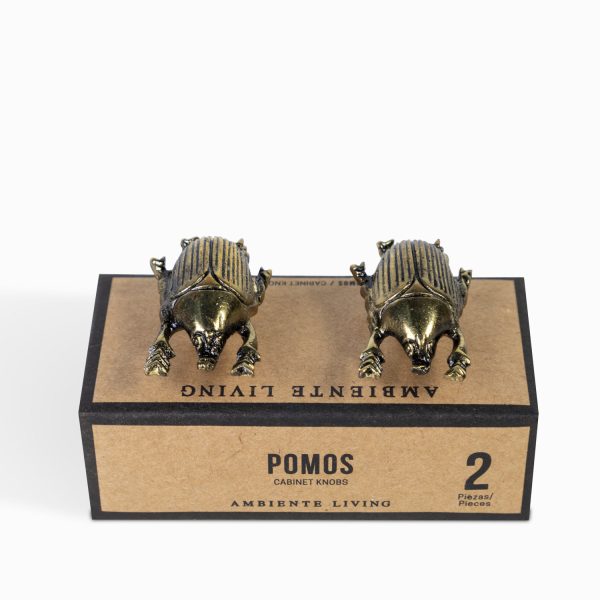 Pomo cucarron dorado set x 2 - Imagen 2