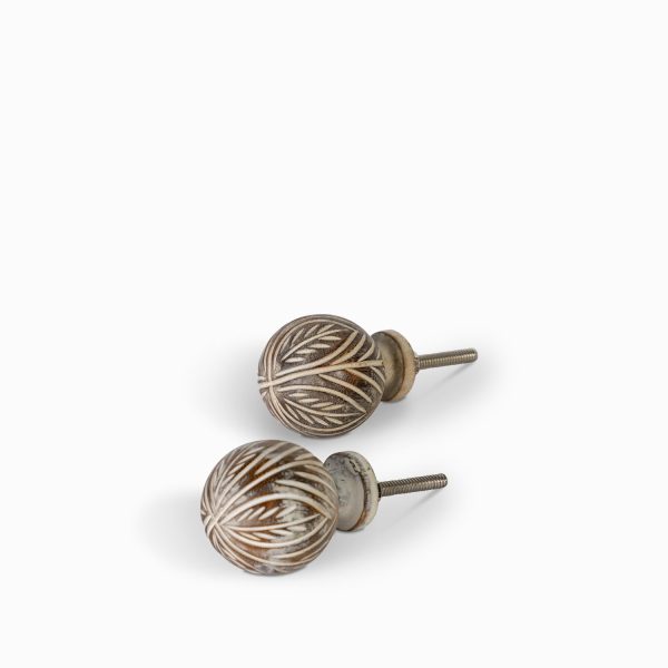 Pomo flor madera wask set x 2