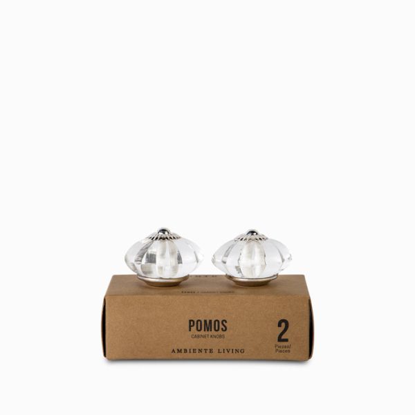 Pomo vidrio-metal set x 2