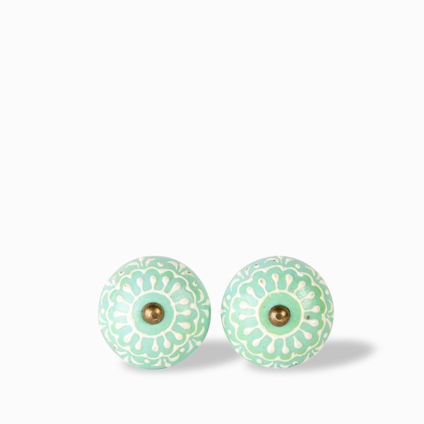 Pomo ceramica aguamarina set x 2 - Imagen 2