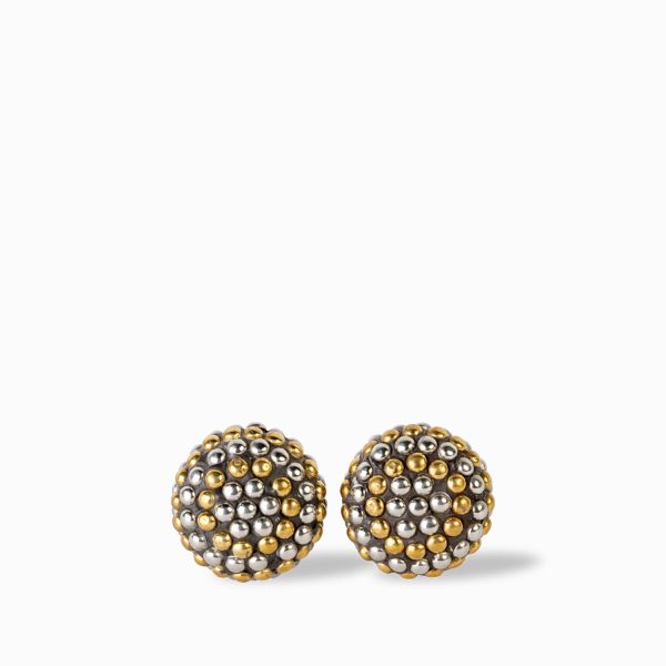 Pomo puntos metal platead y dorado setx2