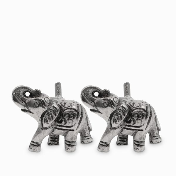 Pomo elefante aluminio set x 2