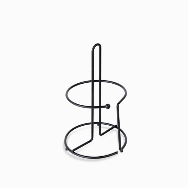 Soporte negro para papel de cocina aro
