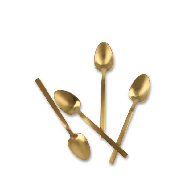 Cucharas postre dorado mate set x 4 - Imagen 2